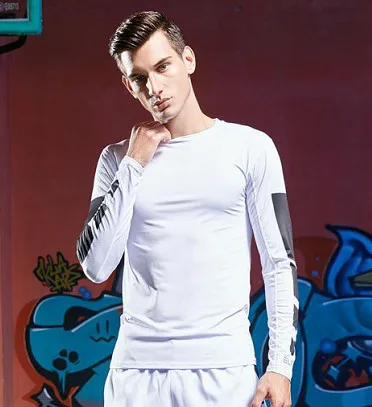 Футболки для бега Мужская одежда компрессионная футболка Rashguard мужские
