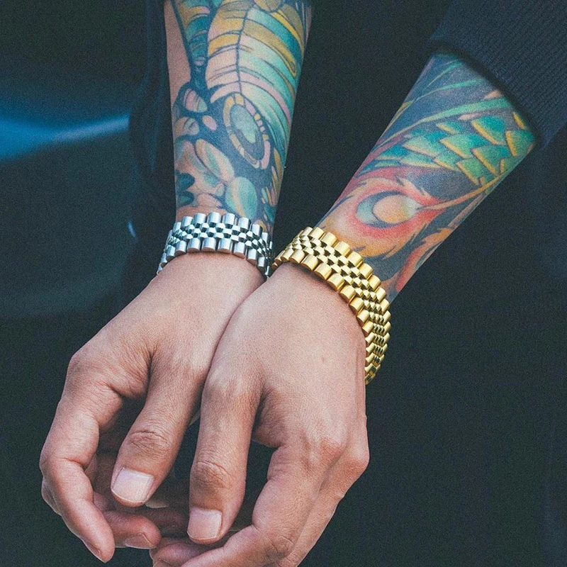 高級ブランドメンズ時計バンドリンクステンレス鋼ロリー男性ロリーチェーンリンクブレスレットメンズジュエリー Chain Link Bracelets Aliexpress