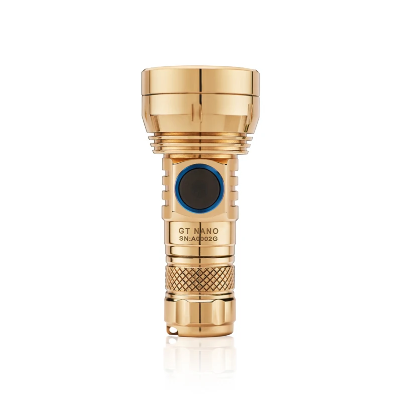 Латунный фонарик Lumintop GT NANO 10180/10440 с поддержкой аккумулятора и дальностью
