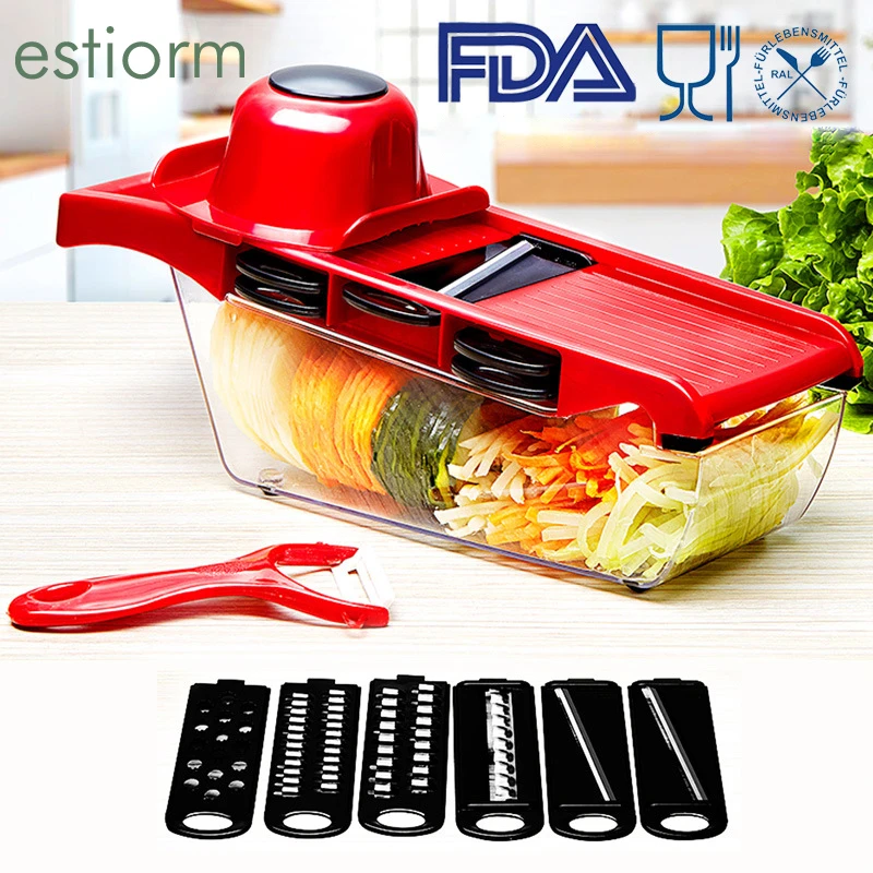6in1 Mandoline Slicer Vegetable Cutter Potato Onion Carrot Grater Chopper 6in1 Mandoline Slicer Vegetable Cutter Potato Onion Carrot Grater Chopper