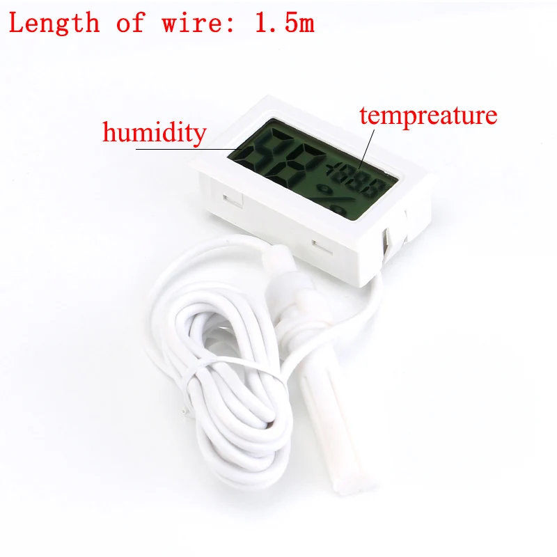 White-T-H Wire 1 шт. ЖК-цифровой Кухонный Термометр для барбекю, электронный датчик для приготовления пищи, мяса, воды, молока, мяса, термометр для кухни, погода - Цвет: White-T-H Wire