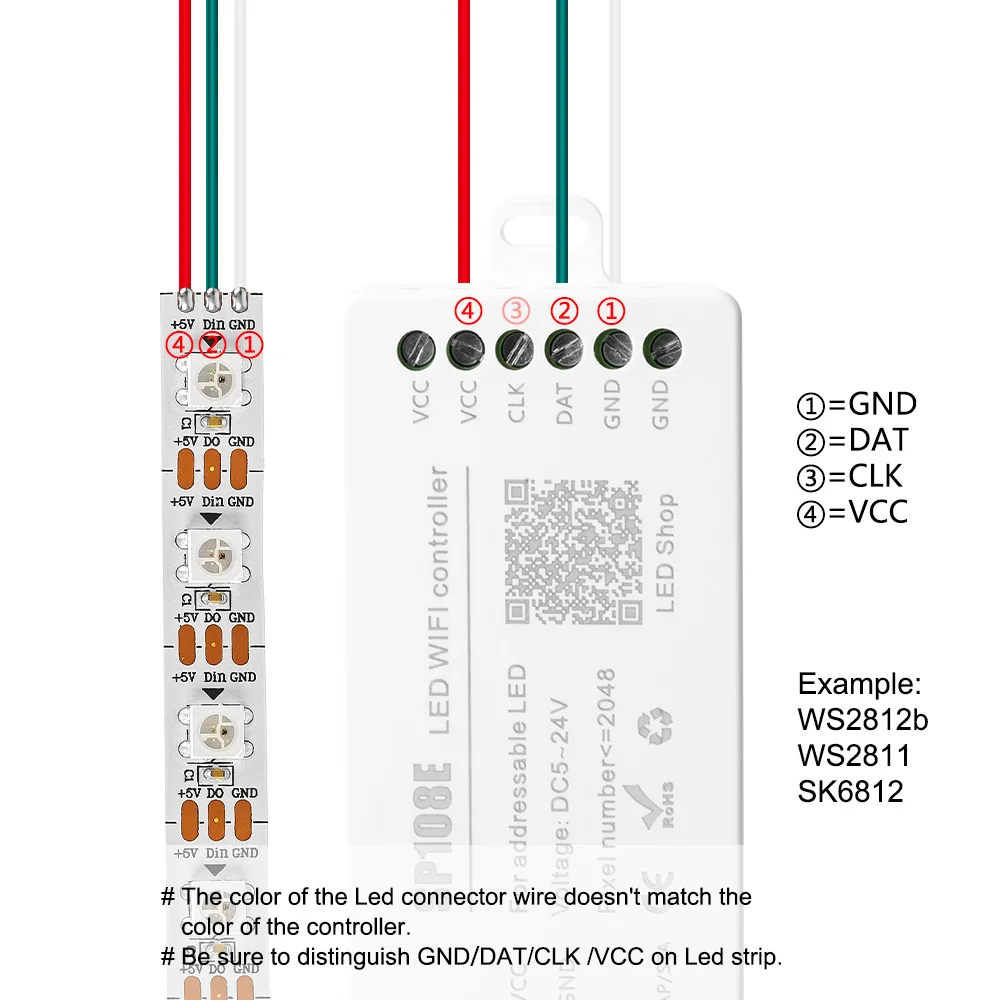 DC5 24V SP108E светодиодный Wi Fi Magic Управление WS2812B WS2813 и т. д. полосы модуль светильник