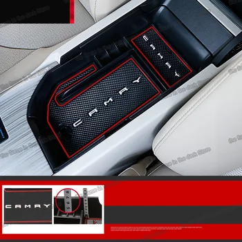 

lsrtw2017 latex mat abs car storage armrest plate box for toyota camry 2018 2019 2020 xv70 middle black pallet Container