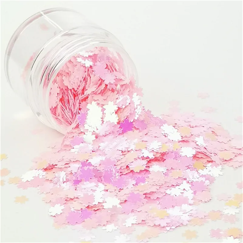 Ультратонкие блестки в виде цветка 5 мм розового вишни для домашних животных