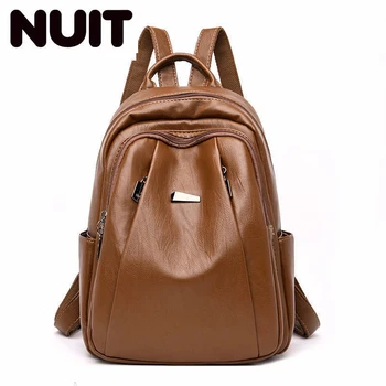 

Women Leather Backpacks High Quality 2020 Backpack For Girls Preppy School Bag For Girls Mochilas Ladies Bagpack Vintage Pack