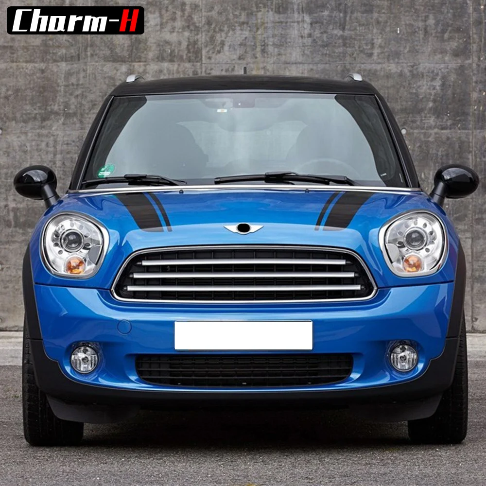 Виниловые наклейки в полоску на капот автомобиля для Mini Cooper R50 R52 R53 R55 R56 R57 R58 R59 R60 R61