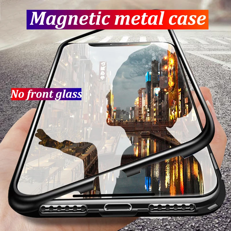 Магнитный металлический защитный чехол из закаленного стекла для Oneplus 7t 6t 7 6 pro |
