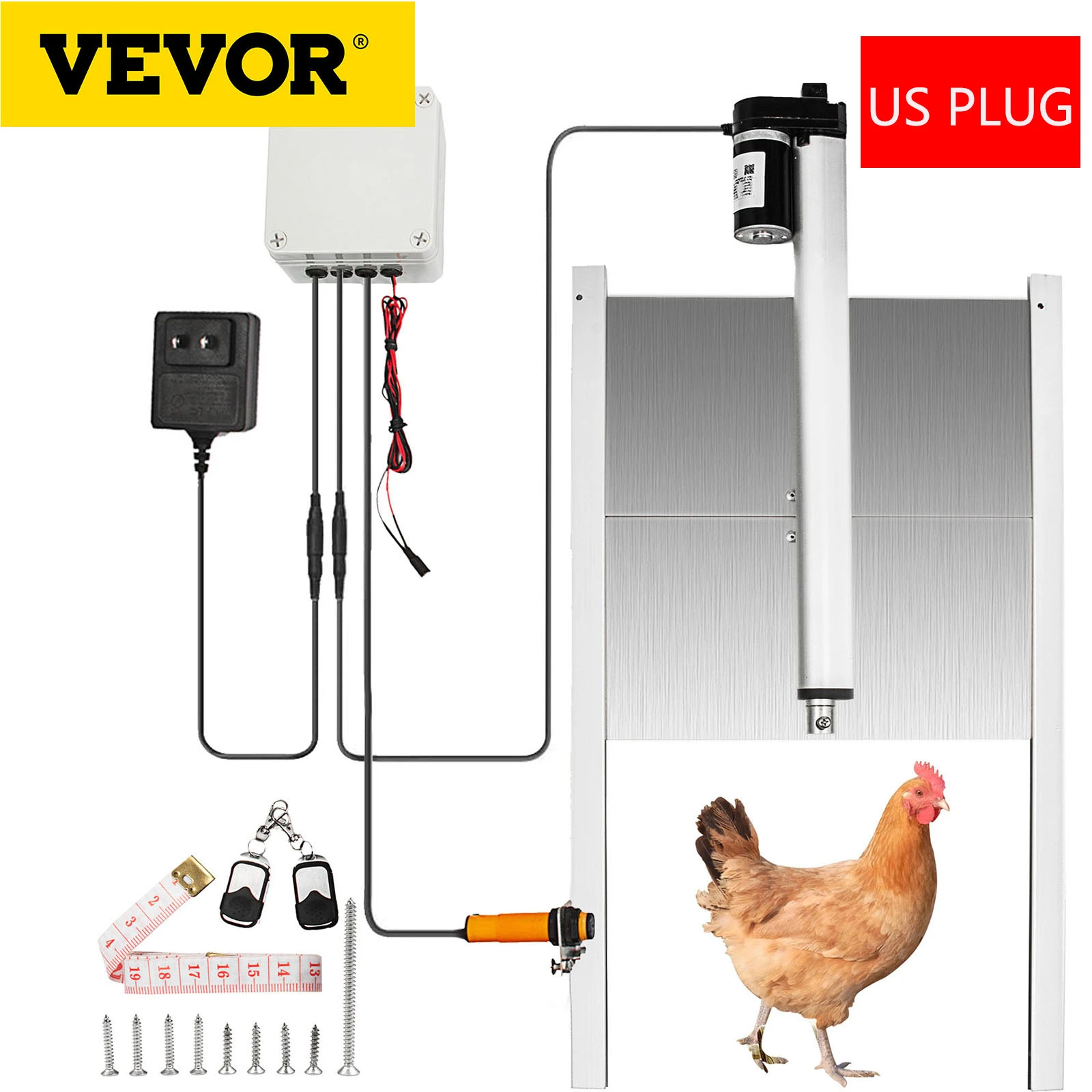 Vevor Chicken Coop Door Opener Kits 110v Automatic Opener Kit W/light