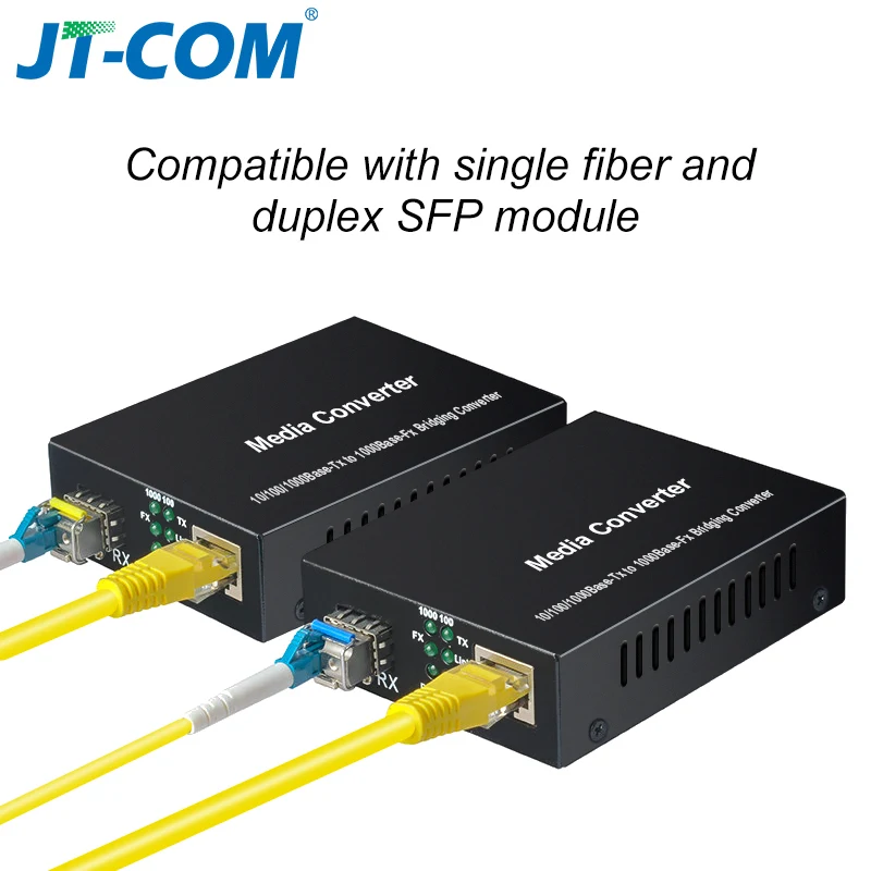 1pair Gigabit Media Converter SFP Transceiver Module 5KM 1000Mbps Fast Ethernet RJ45 to Fiber Optic switch 3