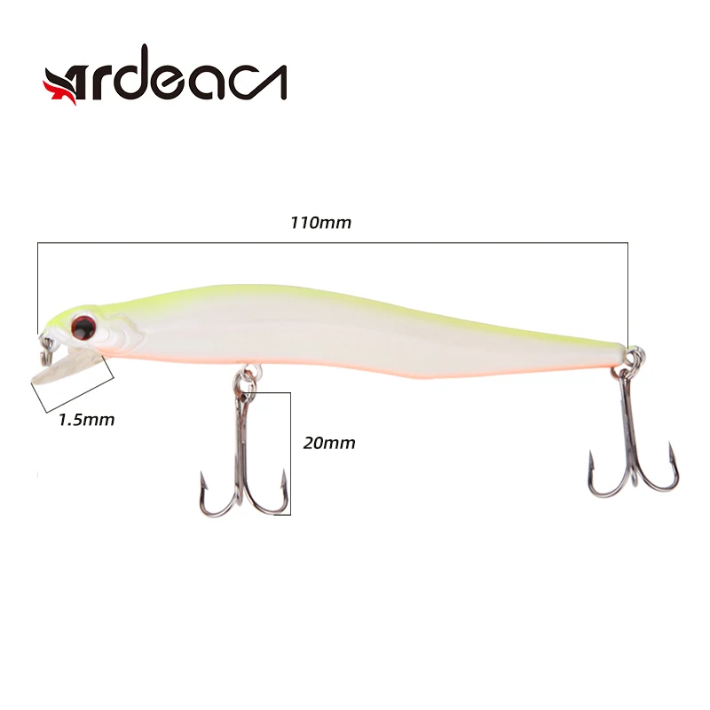 ARDEA Floating Minnow fishing lures 110mm 11.5g Trolling wobbler crankbait Carp bass lure hard swimbait fishing tackle lure