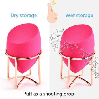 

Stainless Steel Professional Rosegold Silver Sponge Shelf Display Holder Drying Makeup Beauty Rack Beauty Cosmetic Puff Too J2D4