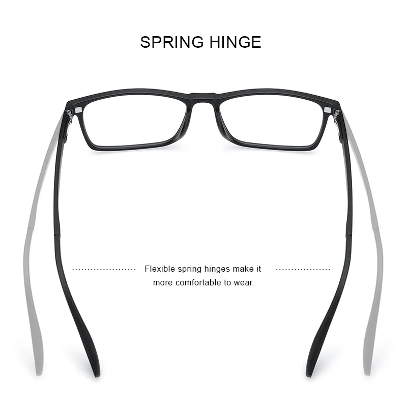 5 In 1 Magnet Polarized Clip Square Eyeglasses Frame Men Women TR90 Glasses Frame S2149