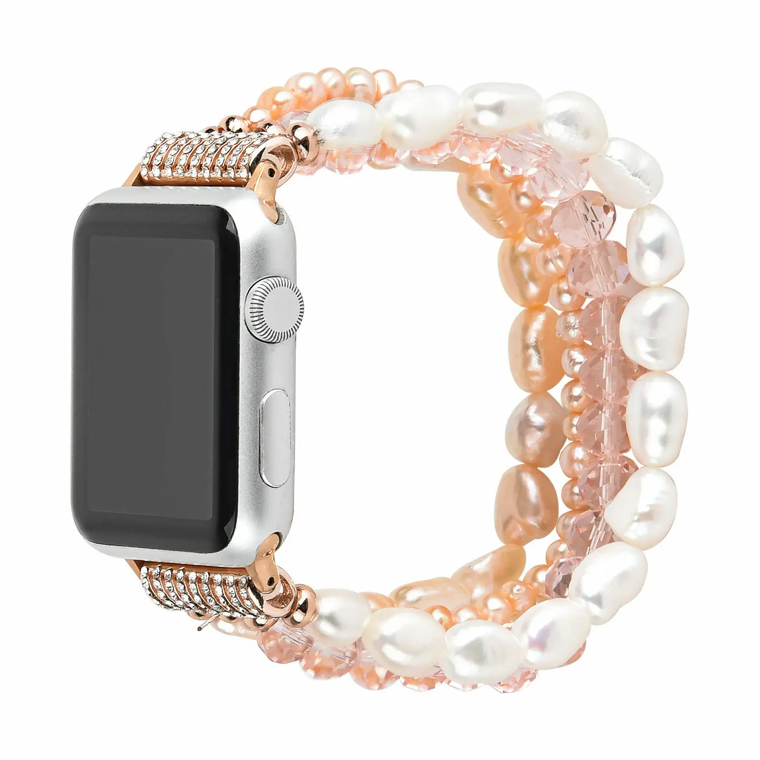 Браслет на запястье с жемчужиной ремешок для наручных часов Apple Watch, версии 5 4 3 2 1 браслет бижутерия ручной работы Для женщин и девочек, 38, 40, 42, 44 мм/Band