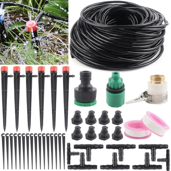 

DIY 4/7mm Hose 5~50M Watering System Garden Drip Irrigation Kit Adjustable Ground Dripper Plant Self 8Hole Dripper Watering Kits