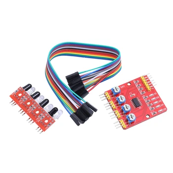 

High quality Four-Way Infrared Tracing 4 Channel Tracking Sensor Module Transmission Line Modules Obstacle Avoidance for Arduino