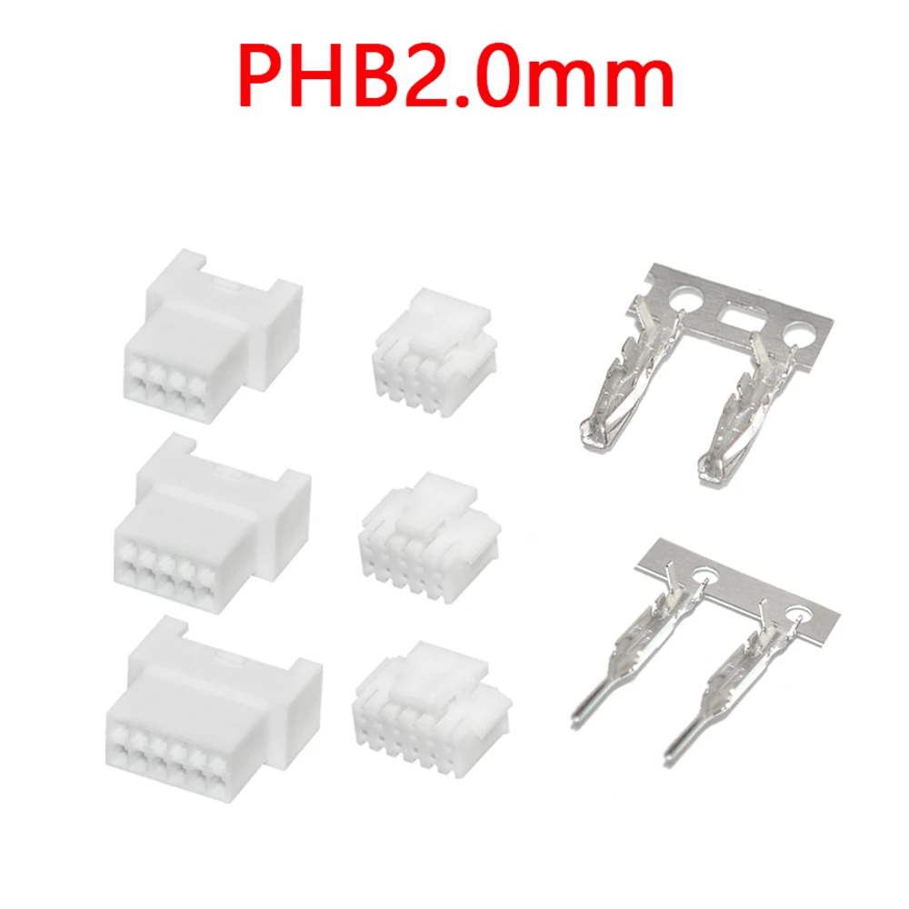 

PHB2.0 rubber shell PHB 2.0mm spacing connector connector double row buckle male plug female terminal 2*2P 3P 4P 5P 6P