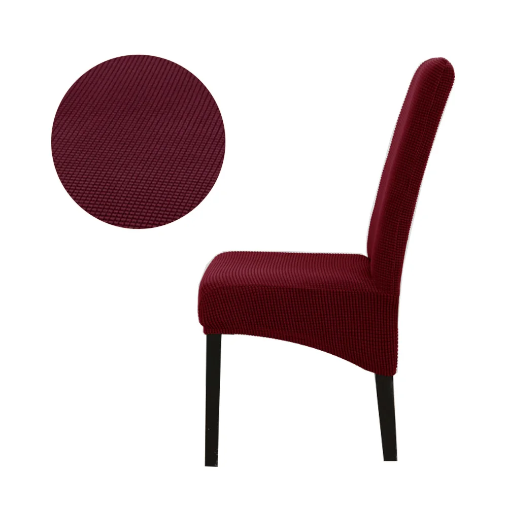Wine Red Meijuner длинная задняя крышка стула сплошной цвет толстые Вязание стрейч чехлы для стульев большой размер сиденья Slipcover для ресторанов и банкетов L398 - Цвет: Wine Red