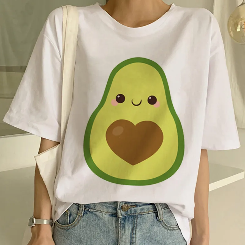  Футболка с принтом авокадо, женские футболки, Harajuku, 90 s, GraphicTee, рубашки Kawaii, футболка с коротким рукавом, топы  