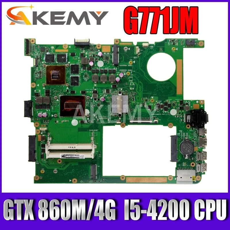 

Akemy For ASUS G771JM Laotop Mainboard G771JW G771JM G771JK G771J Motherboard with GTX 860M/4G I5-4200 CPU