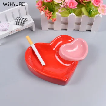 

Creative European ceramic portable ashtray anti-scalding fashion love ceramic ashtray home multi-function storage decoration