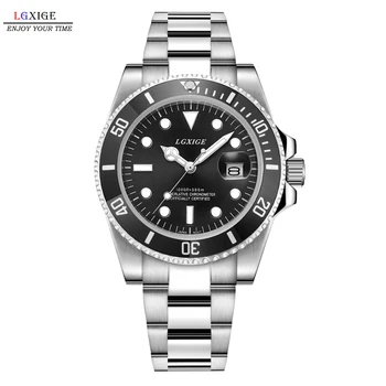 

2020 Hot Full Steel Top Brand Luxury Men Watches Quartz Black Watch Men Diver Rolexable 50m Waterproof Business Sport Wristwatch