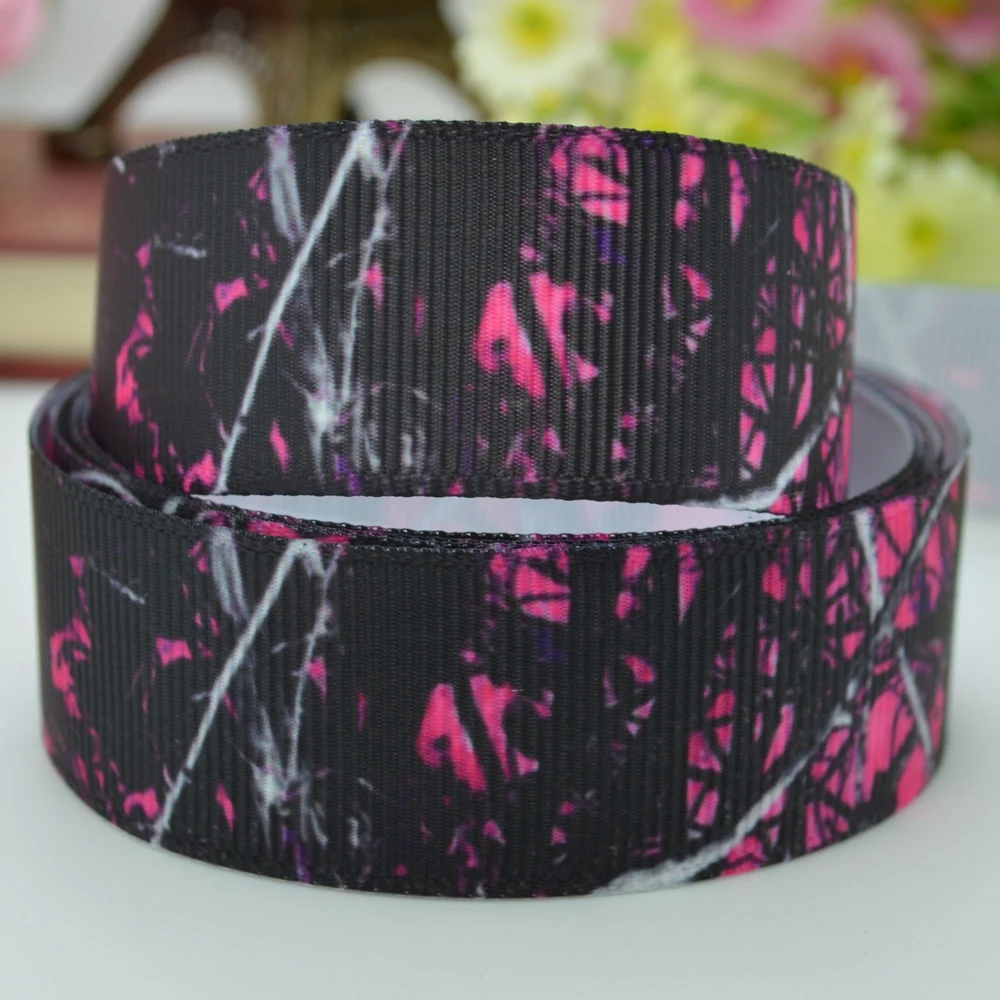 7/8 &quot22 мм камуфляжная Печать grosgrain ribbon hai rbow ручная работа оптовая продажа OEM 50YD |