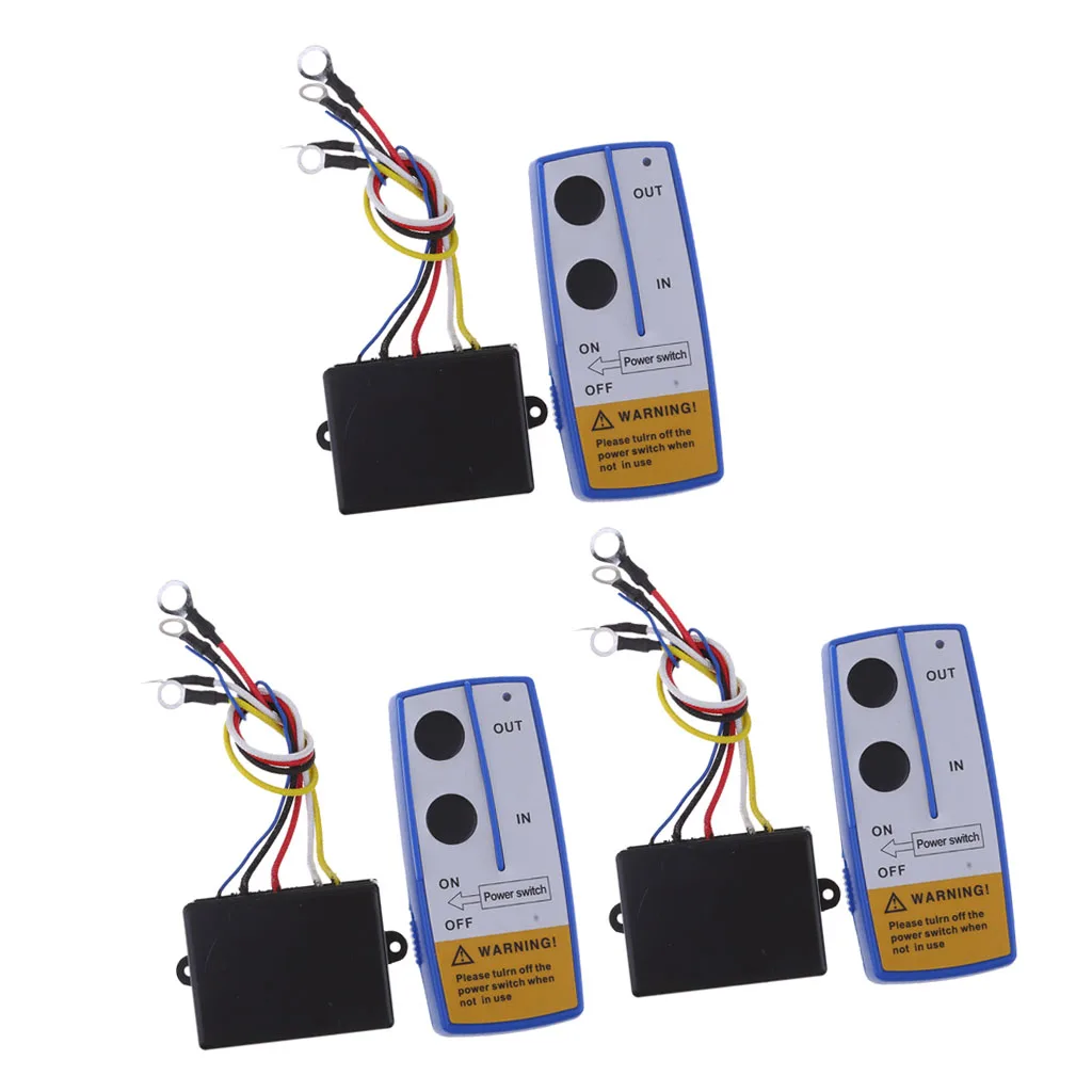 3pcs Wireless Winch Remote Control Kit 12V Handset Switch Controller for Cat Truck ATV SUV Repair