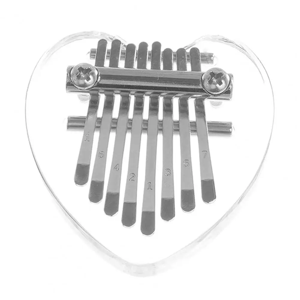 8-Key Heart Shape Thumb Piano Made By Single Board High-Quality Wood Mahogany Musical Instrument Finger Gift | Игрушки и хобби