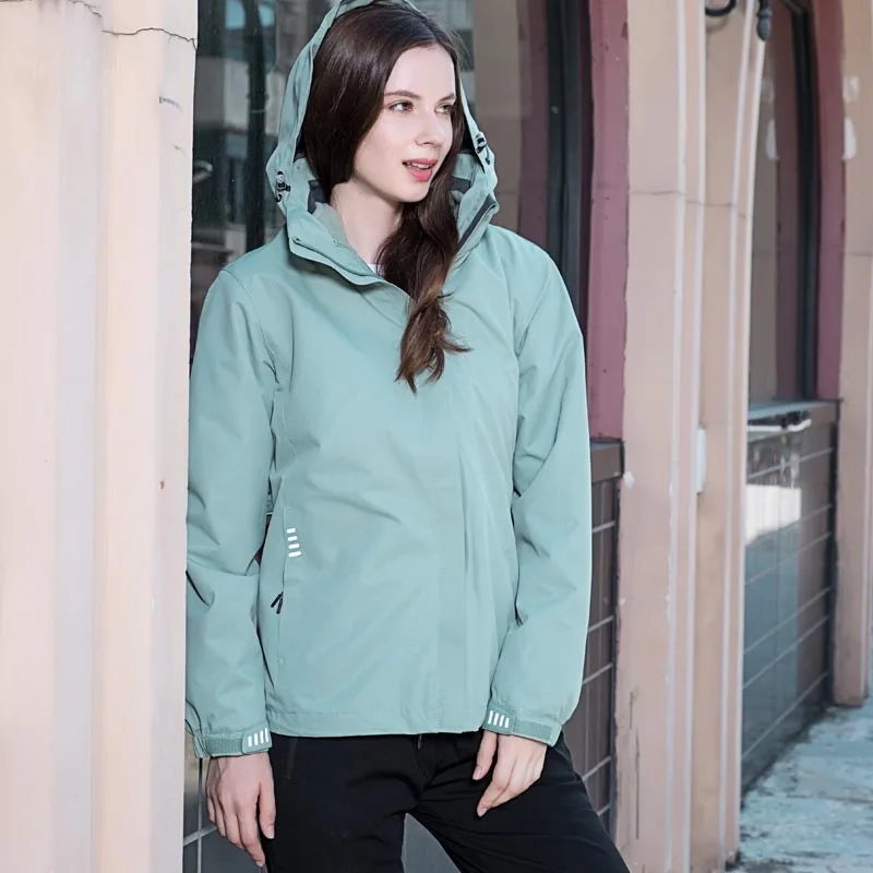 Women green Зимняя куртка для мужчин и женщин, плотное бархатное мужское теплое пальто, ветрозащитные куртки с капюшоном, верхняя одежда, повседневное альпинистское пальто, большие 4XL - Цвет: Women green