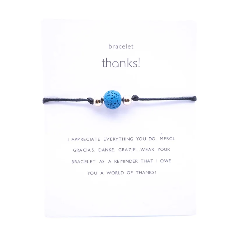 Браслет с бусинами из цветного лавового камня плетеный браслет дружбы черного