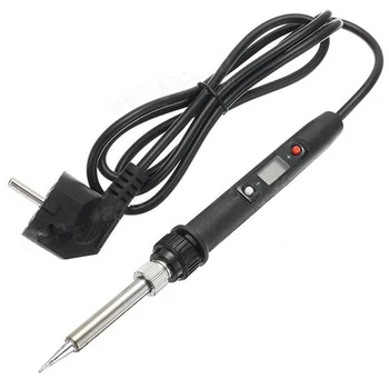 

SHGO HOT-936H 80W 220V LCD Digital Thermostat Adjustable Lead Free Electric Soldering Iron Mini Soldering Station EU Plug(Black)