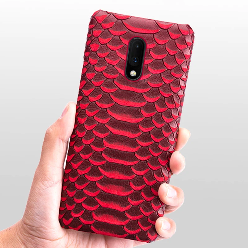 Чехол для телефона One plus 6 6T 7 7T Pro Чехол для 3 3T 5 5T Задняя крышка из воловьей кожи с текстурой змеи