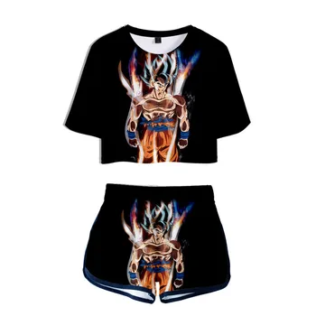 

Dragon Ball Super Broly 3D Printed Track Suit Women Two Pieces Sets Short Sleeve Crop Top and Shorts Summer Outfits for Women
