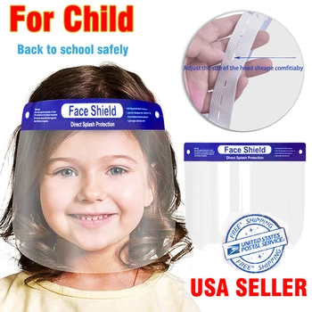 

5PCS Adults&Kids Face Sheilds Plastic Ship From Texas Stock Available Clear Anti-spray Safety Full Faceshields Adjustable Size