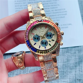 

rolex- Luxury Brand quartz women Watches Quartz Watch Stainless Steel Strap wristwatch classic business dress men watch 2442