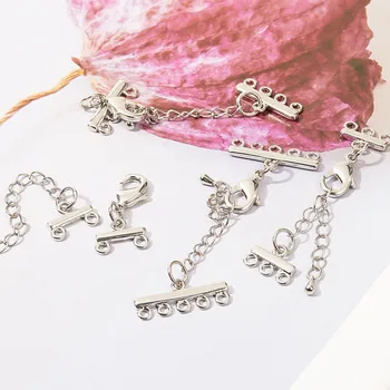 

8pcs Copper Chain Multi Strand Necklace Clasp Accessories Replacement Jewelry Making Electroplated Bracelet Connector Easy Apply