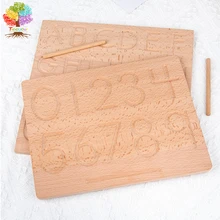 Alphabet Tracing Boards Trace Letters and Numbers Wooden Montessori Learning Skills and fine Motor Development for preschoolers