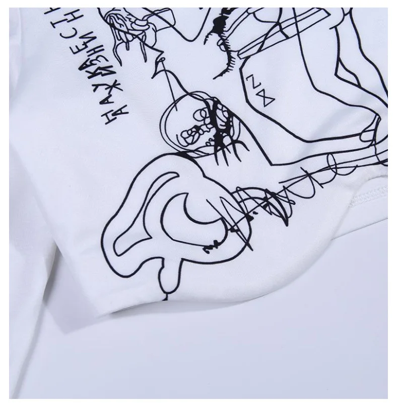 Готика, Харадзюку, женские короткие футболки, сексуальная уличная женская футболка с принтом, водолазка, топы с длинными рукавами, уличная женская одежда