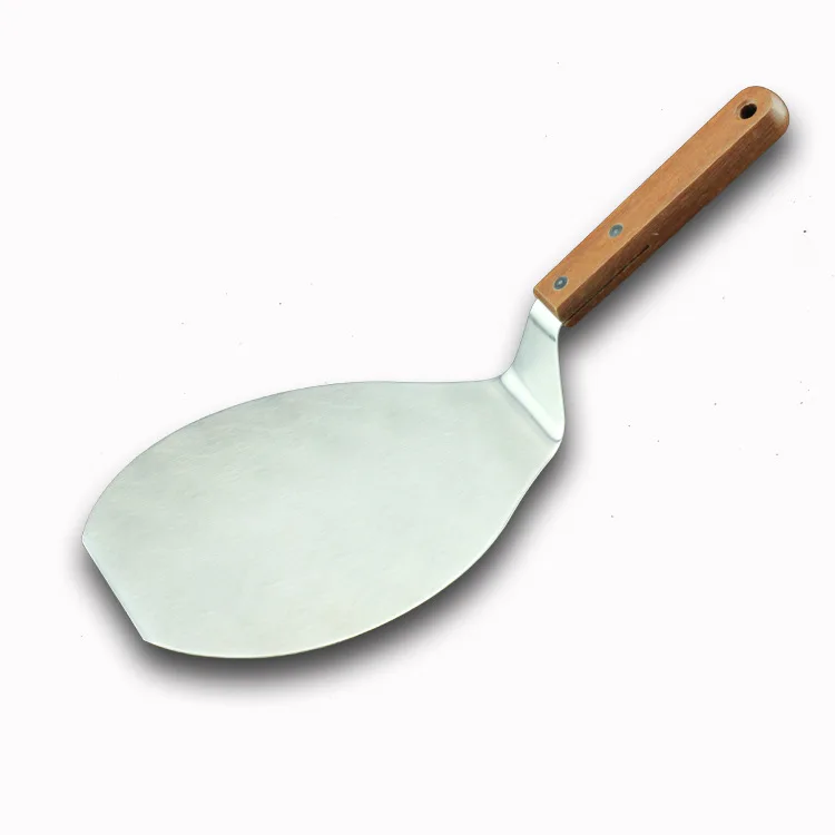 Fast Shipping Christmas Supplies Wood Handle Stainless Steel Cake Lifter Cake Pizza Server Cookie Spatula Big Pizza Shovel