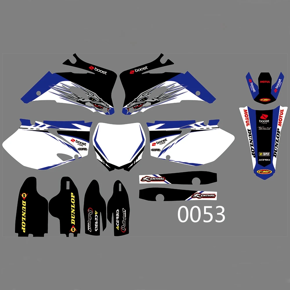 

For YAMAHA YZ250F YZ450F 2006-2009 Graphics Decals Stickers Custom Number Name 3M Full Motorcycle Backgrounds Accessories