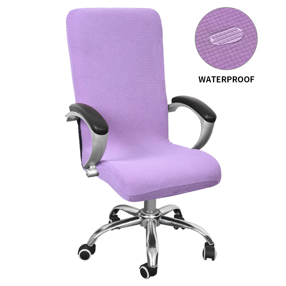 Light Purple S/M/L офисные эластичные чехлы для стульев из спандекса, водонепроницаемые чехлы для компьютерного кресла, сменные Чехлы для офисных стульев - Цвет: Light Purple