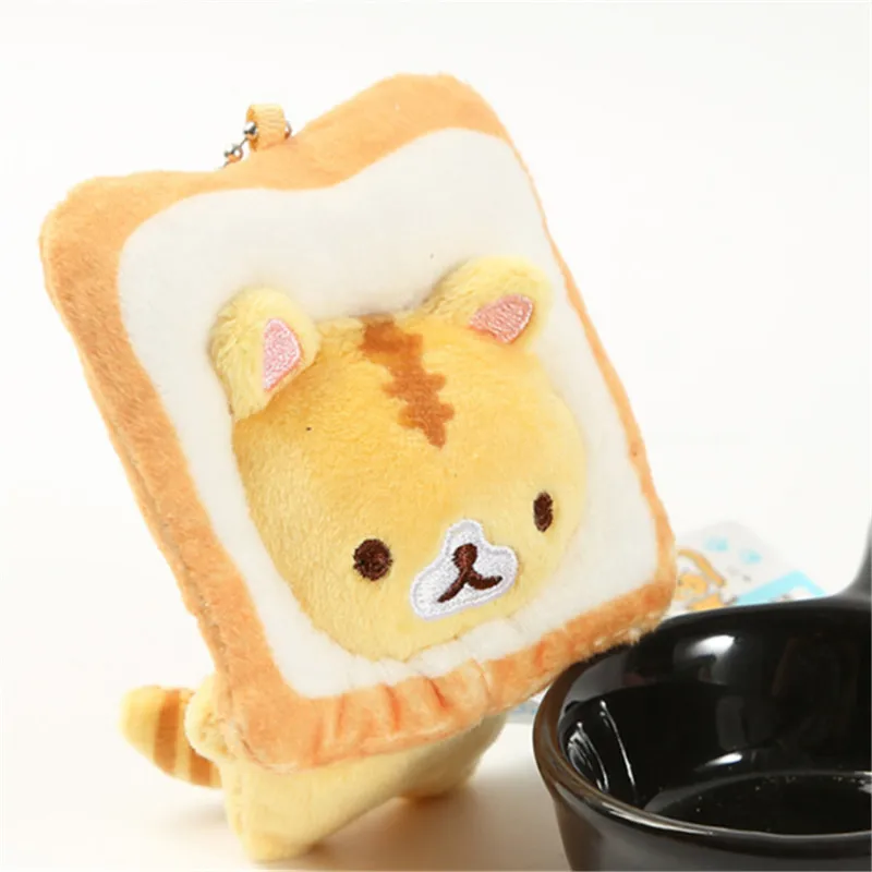 10 шт./лот 5 стилей 6 см японский популярный хлеб кошка тост кукла-плюшевый Кот маленькая кукла-Подвеска Маленькая желтая кошка сумка висячие украшения - Цвет: C
