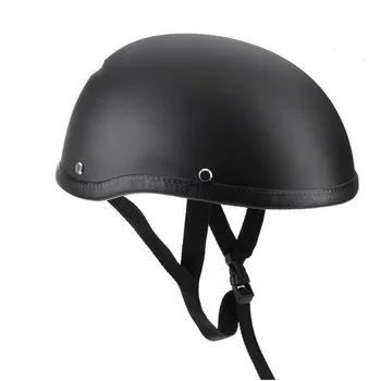 

Motorcycle Half Face Vintage Motorcycle Helmet DOT Approved Retro Racer Scooter Matte Black Helmetsfff