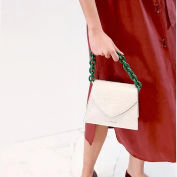 

One Shoulder Handbag For Women 2020 New Snake Pattern Mini Cute Women's Bag Chain Solid Color Lipstick Package C466