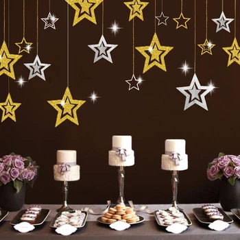 

7pcs/set Christmas Five-pointed Star Ceiling Ornaments Christmas Decorations For Home Wedding Decoration Birthday Party Supplies