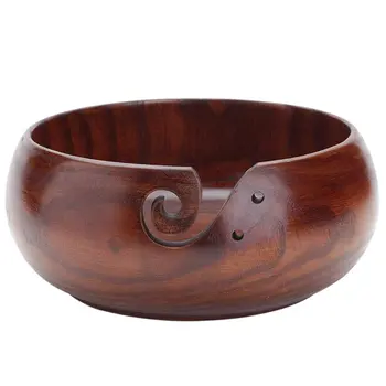 

Hot Jujube Wood Yarn Bowl Knitting Bowl Crochet Bowl Knitter Bowl Yarn Holder (8 inch x 3 inch)