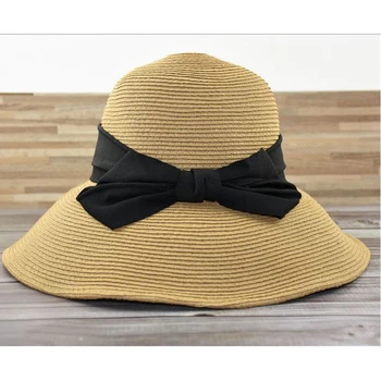 

Lady Small Size Sun Hat Beach High Quality Wide Brim Foldable Straw Hats Women Large Size Fedora Hat 54-56cm 56-58cm 58-60cm