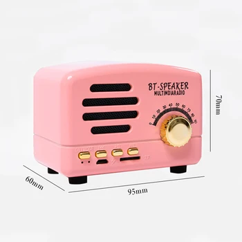 

Raido Mini Speaker Radio Vintage Style Bluetooth V4.0 Support FM TF Card Wireless Mini Speaker @M23