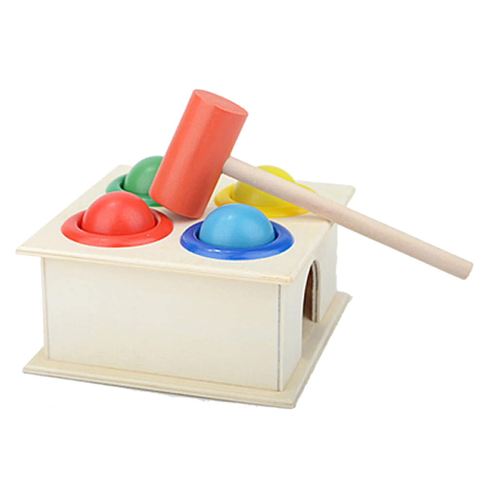 1 Набор деревянных колотый мяч ящик с молотком детская Веселая играющий хомяк