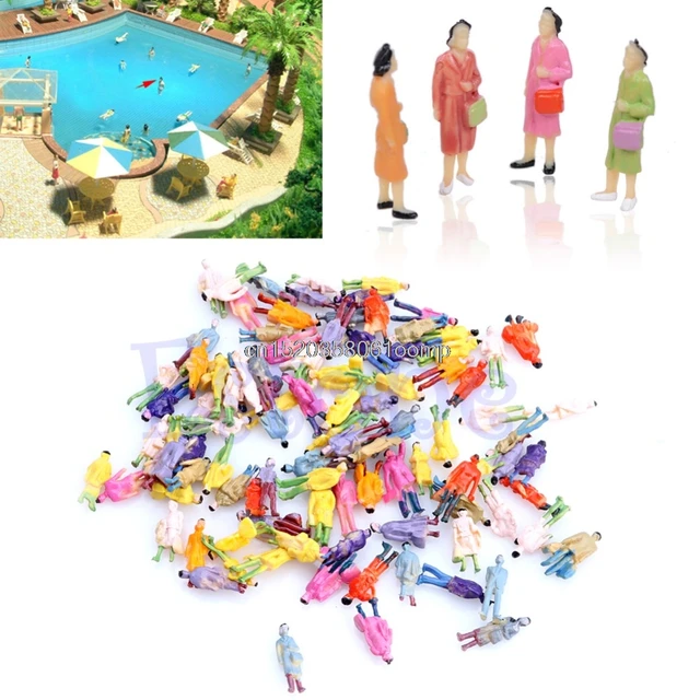 2017 Toy 100PCS 1:87 Building Layout Model People HO Scale Painted Figure Passenger 3